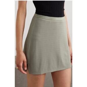 ANINE BING Elise Stretch Viscose Mini Skirt In Olive Green